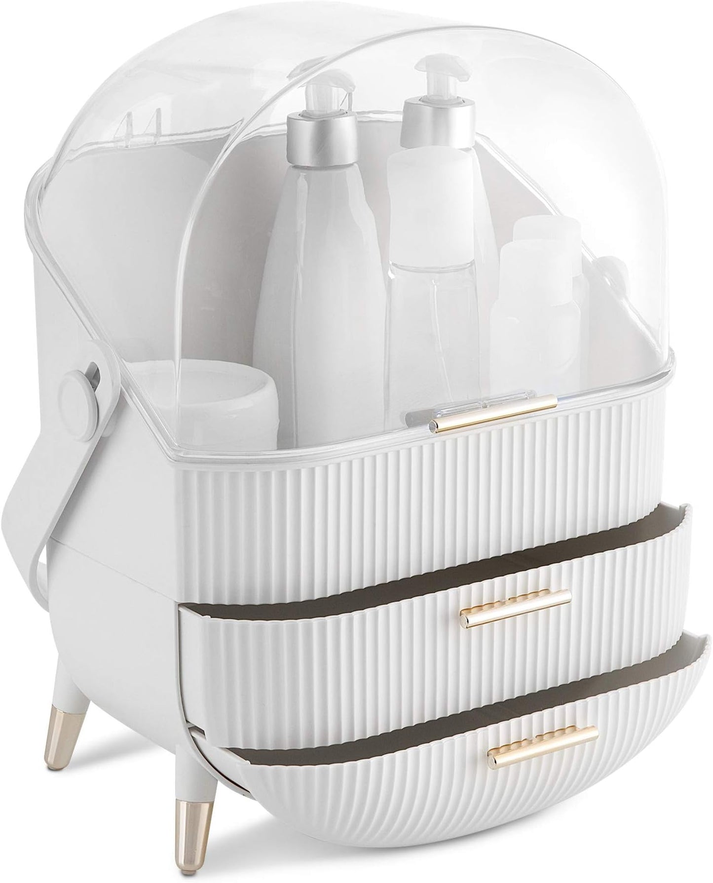 Makeup Organizer with Drawers-Light Green Makeup Organizer with Lid