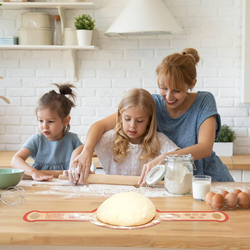 Silicone Sourdough Bread Sling Mat - 2Set round Dough Baking Slings for Dutch Oven, Nonstick High Degree Kitchen Sourbread Making Loaf Pan Lifter Liner, Reusable Cooking Transfer Mats with Long Handle