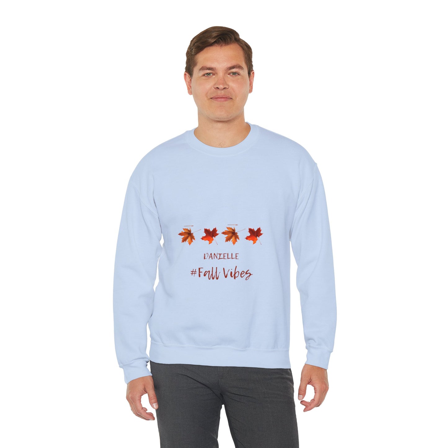 Fall Vibes Personalized Men or Women Crewneck Sweatshirt in many colors