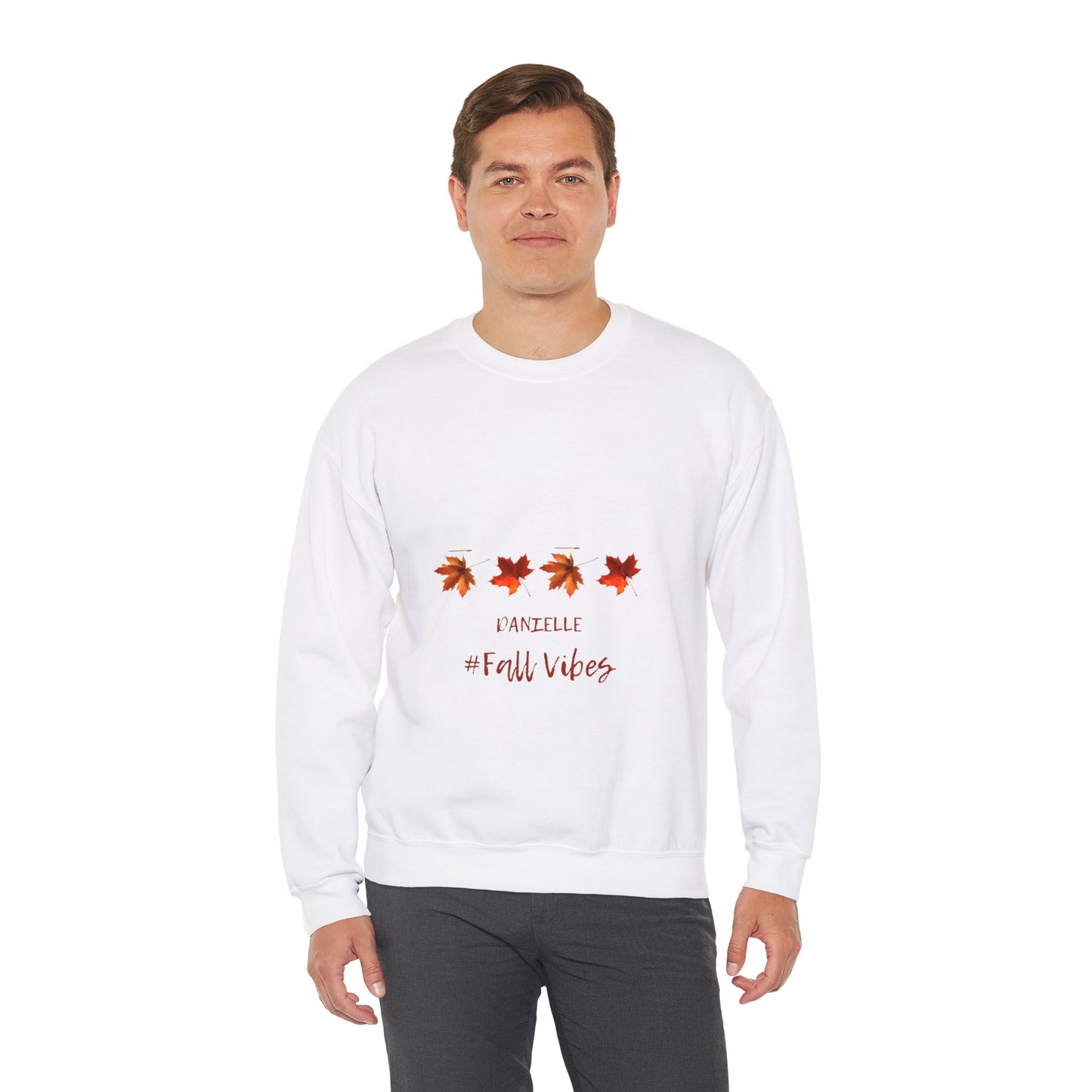 Fall Vibes Personalized Men or Women Crewneck Sweatshirt in many colors