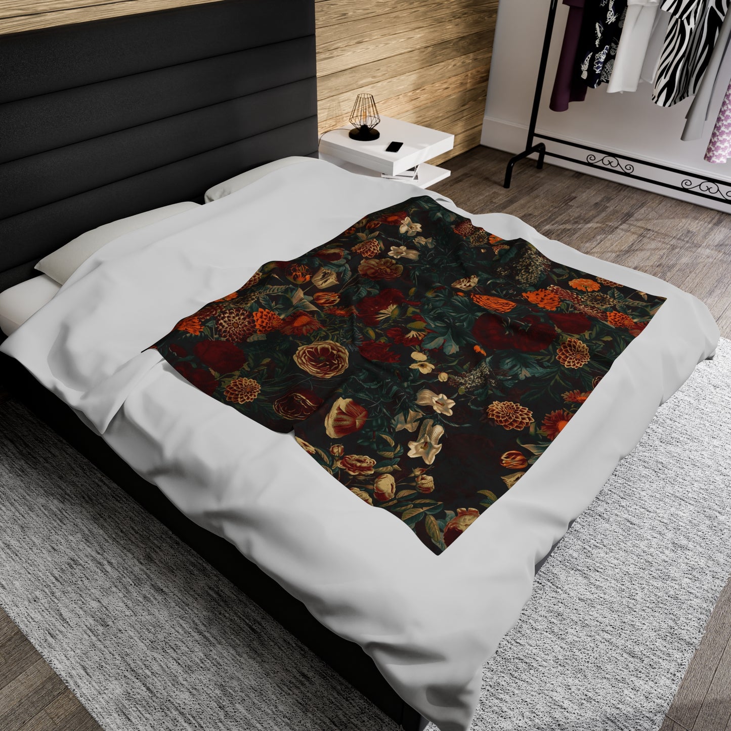 Plush Blanket - Autumn Flowers Soft Snuggly Gift