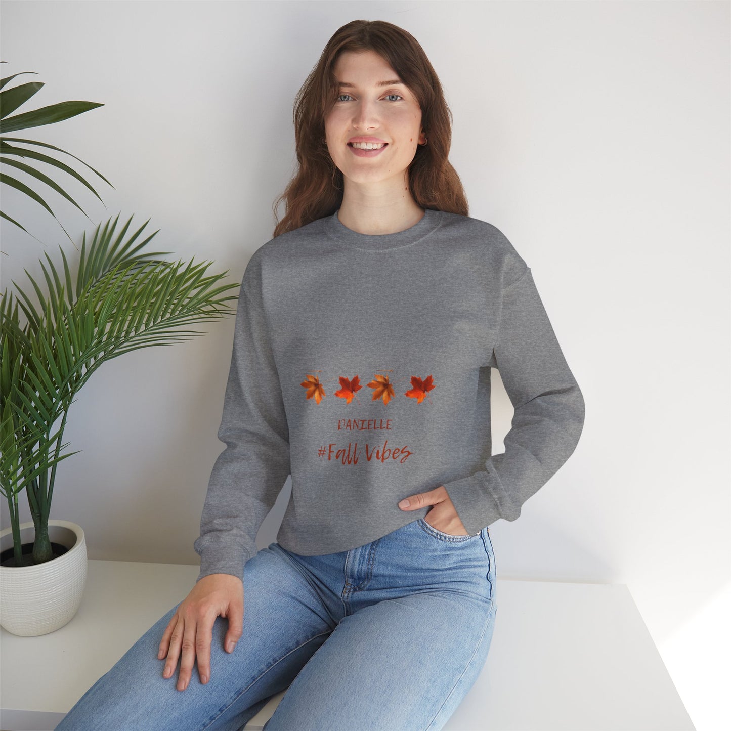 Fall Vibes Personalized Men or Women Crewneck Sweatshirt in many colors