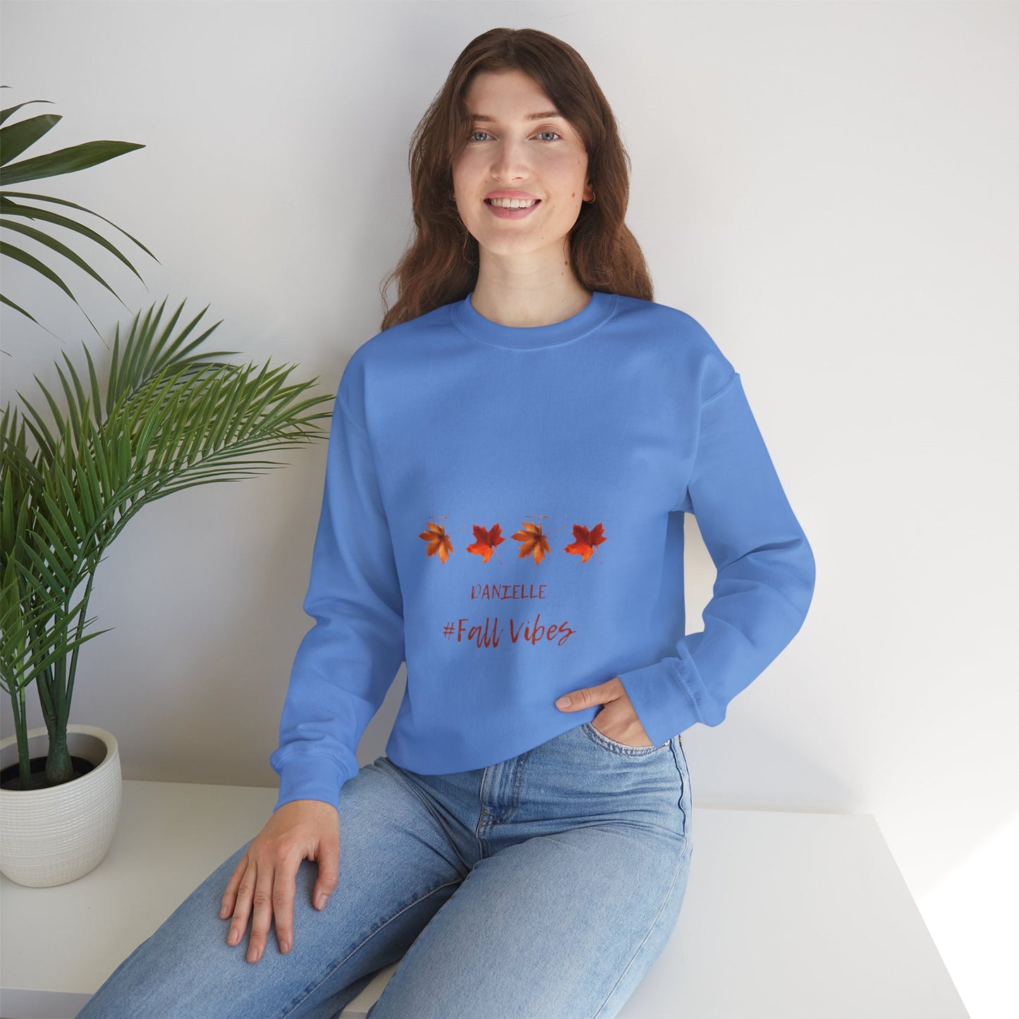 Fall Vibes Personalized Men or Women Crewneck Sweatshirt in many colors