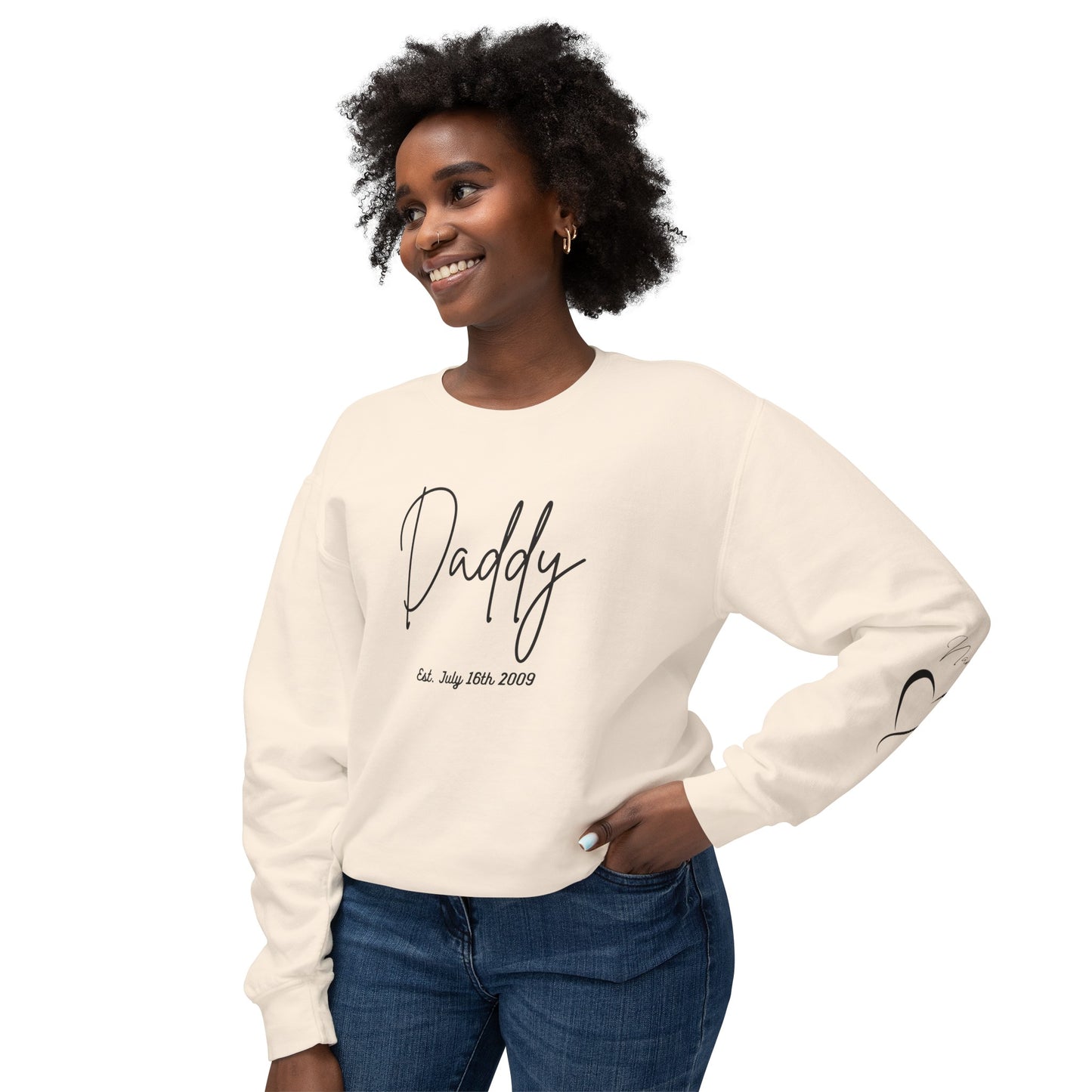 Custom Daddy| Grandpa Sweatshirt, Name On Sleeve With Date Gift