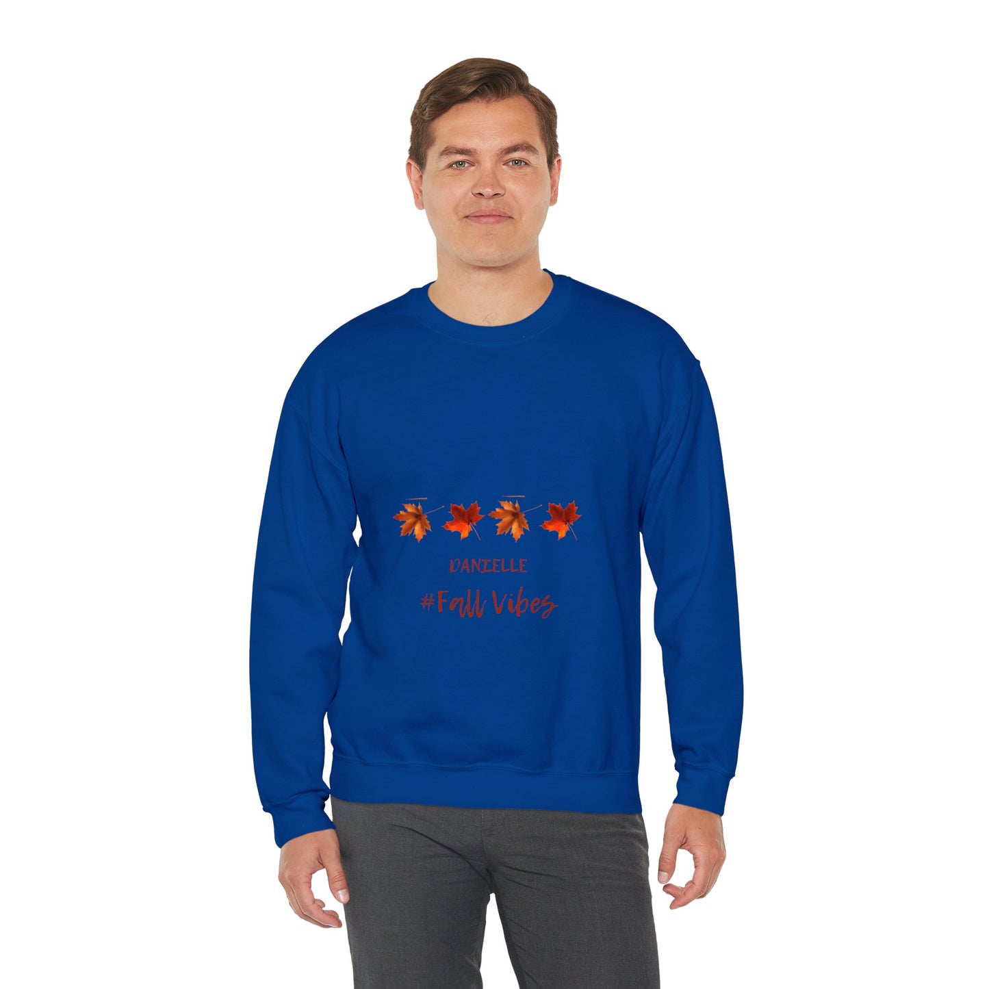 Fall Vibes Personalized Men or Women Crewneck Sweatshirt in many colors