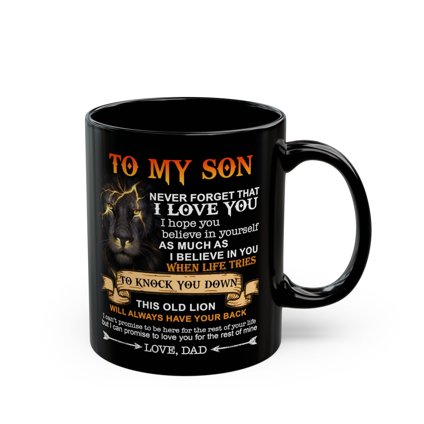 To My Son | Always Have Your Back Black Mug (11oz)