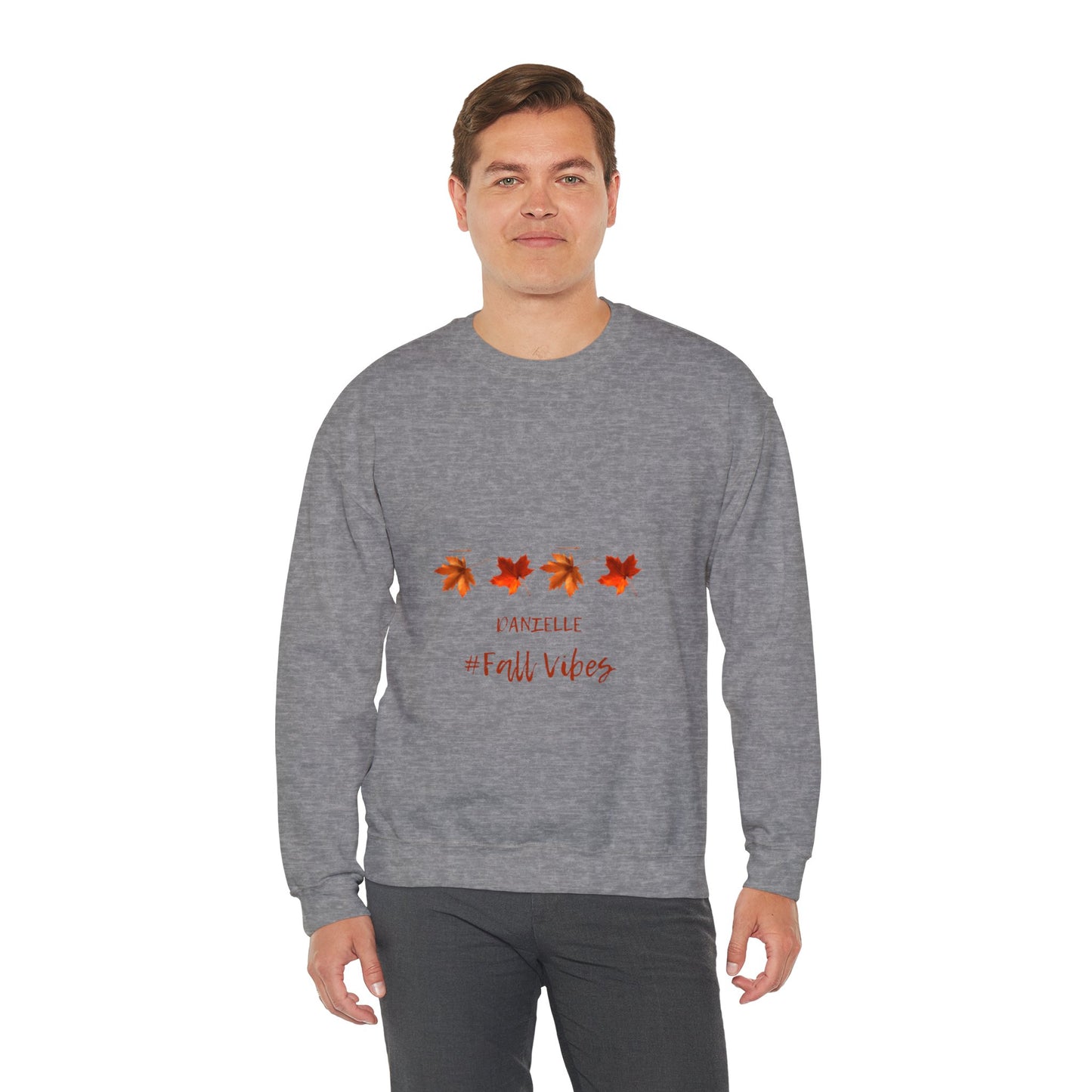 Fall Vibes Personalized Men or Women Crewneck Sweatshirt in many colors