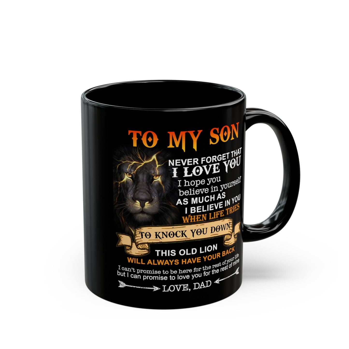 To My Son | Always Have Your Back Black Mug (11oz)