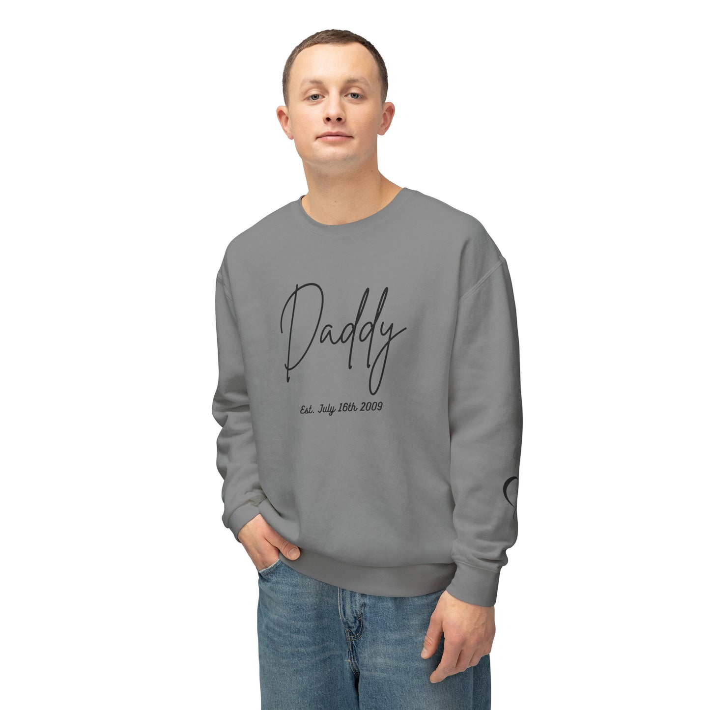 Custom Daddy| Grandpa Sweatshirt, Name On Sleeve With Date Gift