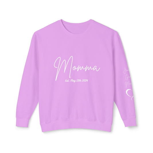 Custom Momma Sweatshirt| Personalized Mom With Names| New Momma Outfit| Pregnancy Announcement Clothing Gift