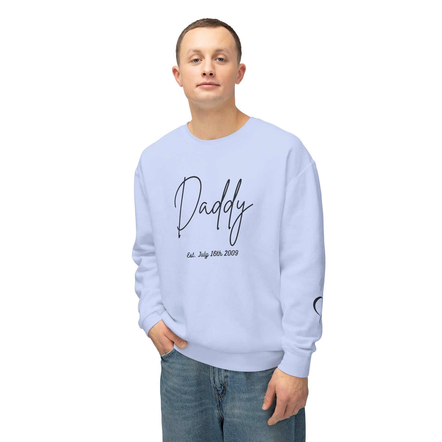 Custom Daddy| Grandpa Sweatshirt, Name On Sleeve With Date Gift