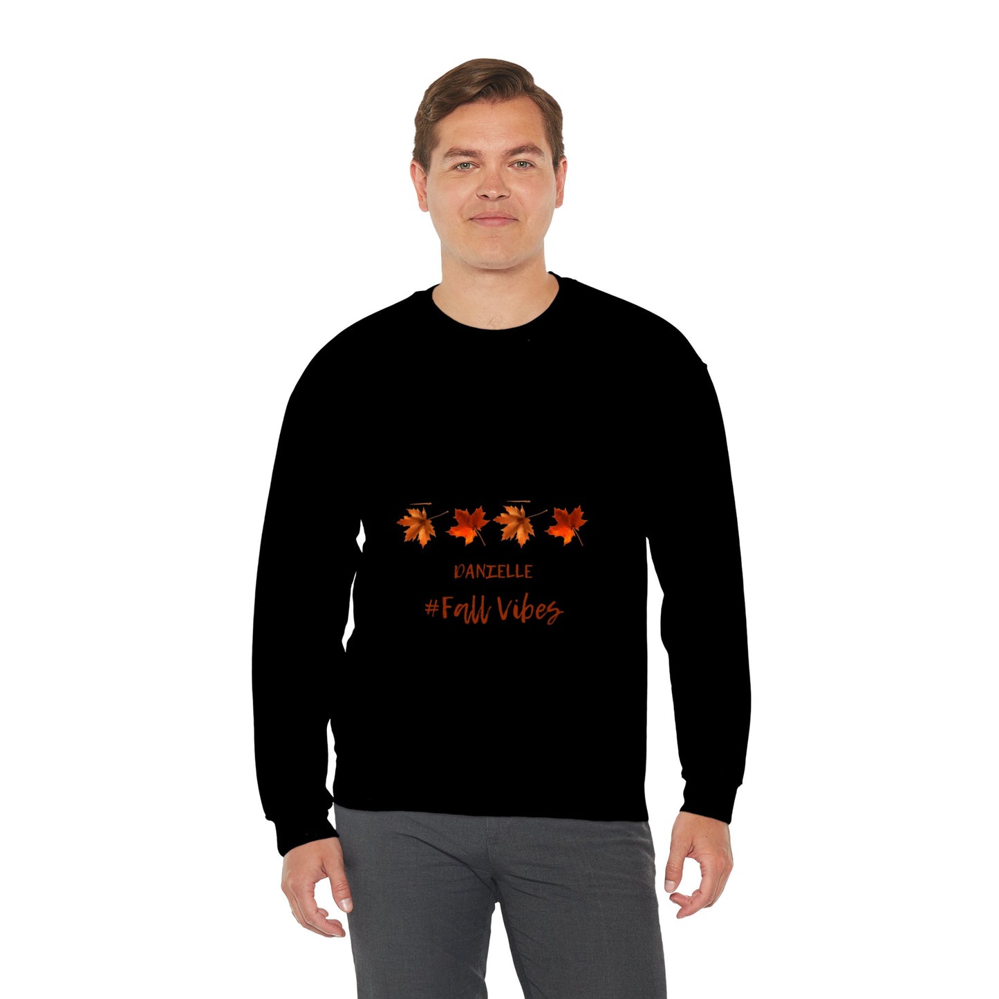 Fall Vibes Personalized Men or Women Crewneck Sweatshirt in many colors