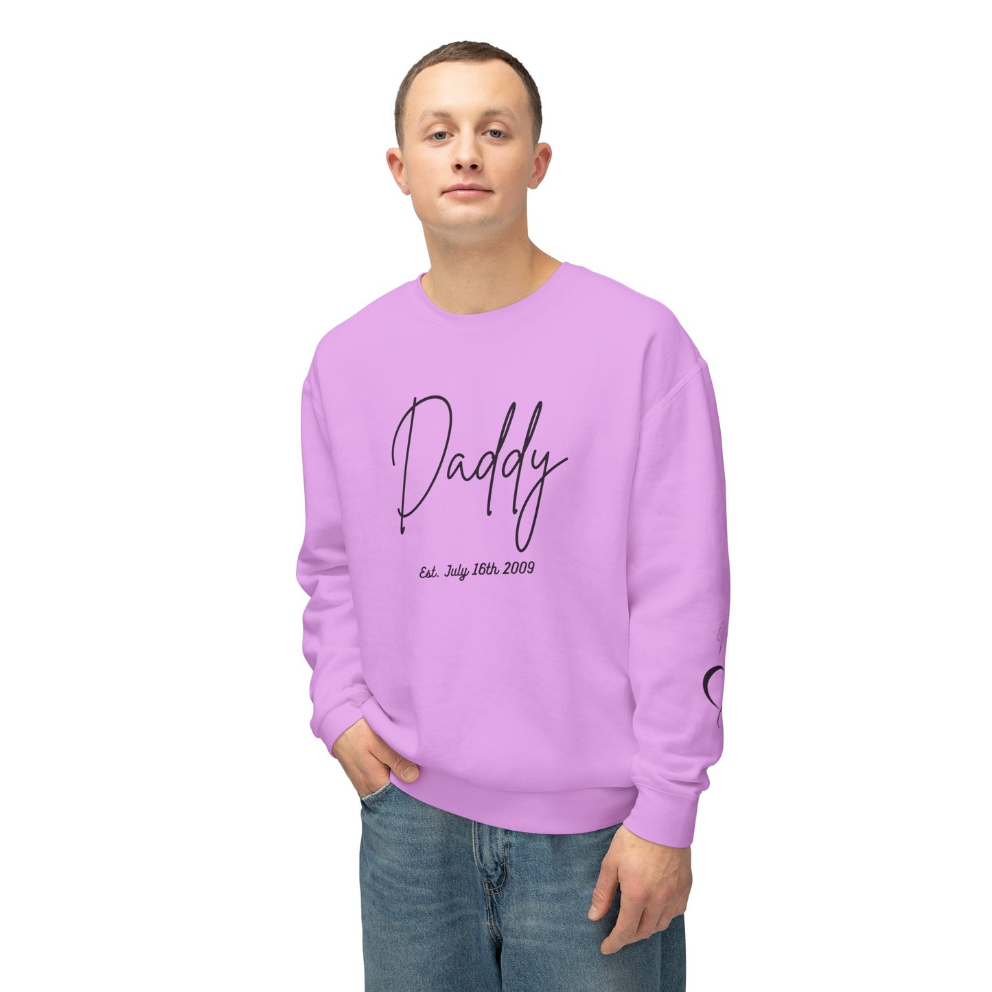 Custom Daddy| Grandpa Sweatshirt, Name On Sleeve With Date Gift