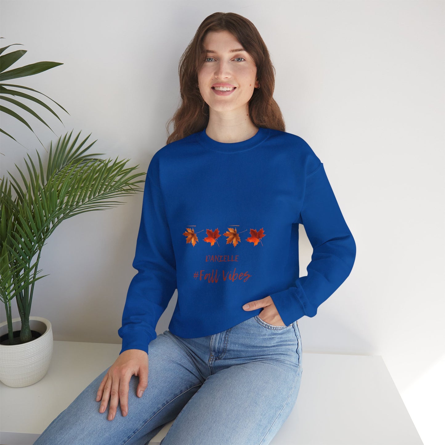 Fall Vibes Personalized Men or Women Crewneck Sweatshirt in many colors