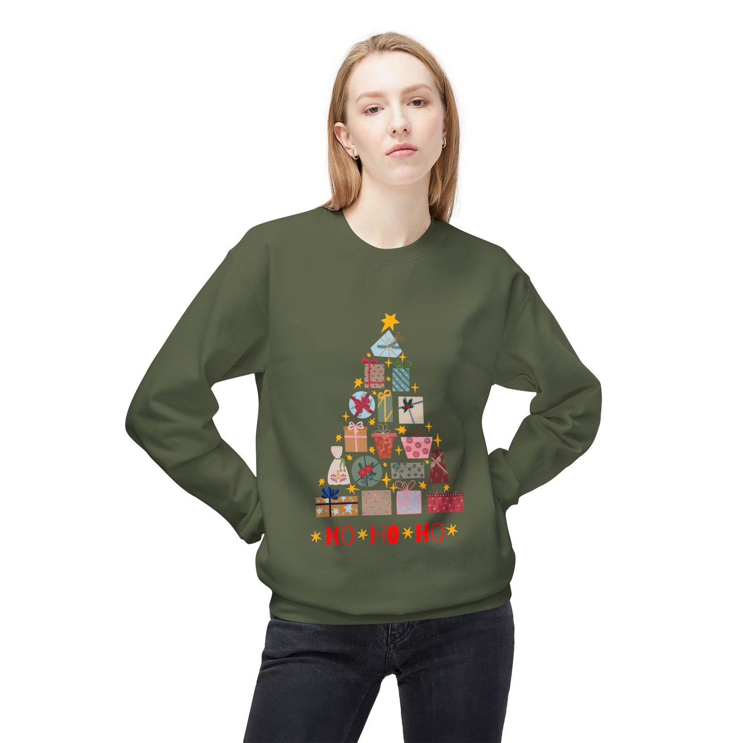 Christmas Tree Ho Ho Ho Sweatshirt Unisex