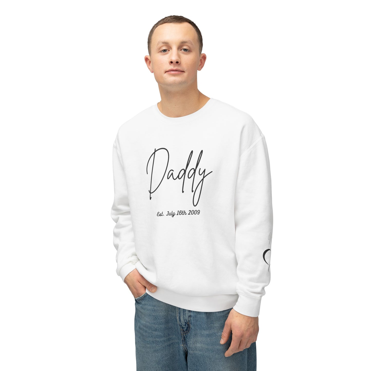 Custom Daddy| Grandpa Sweatshirt, Name On Sleeve With Date Gift