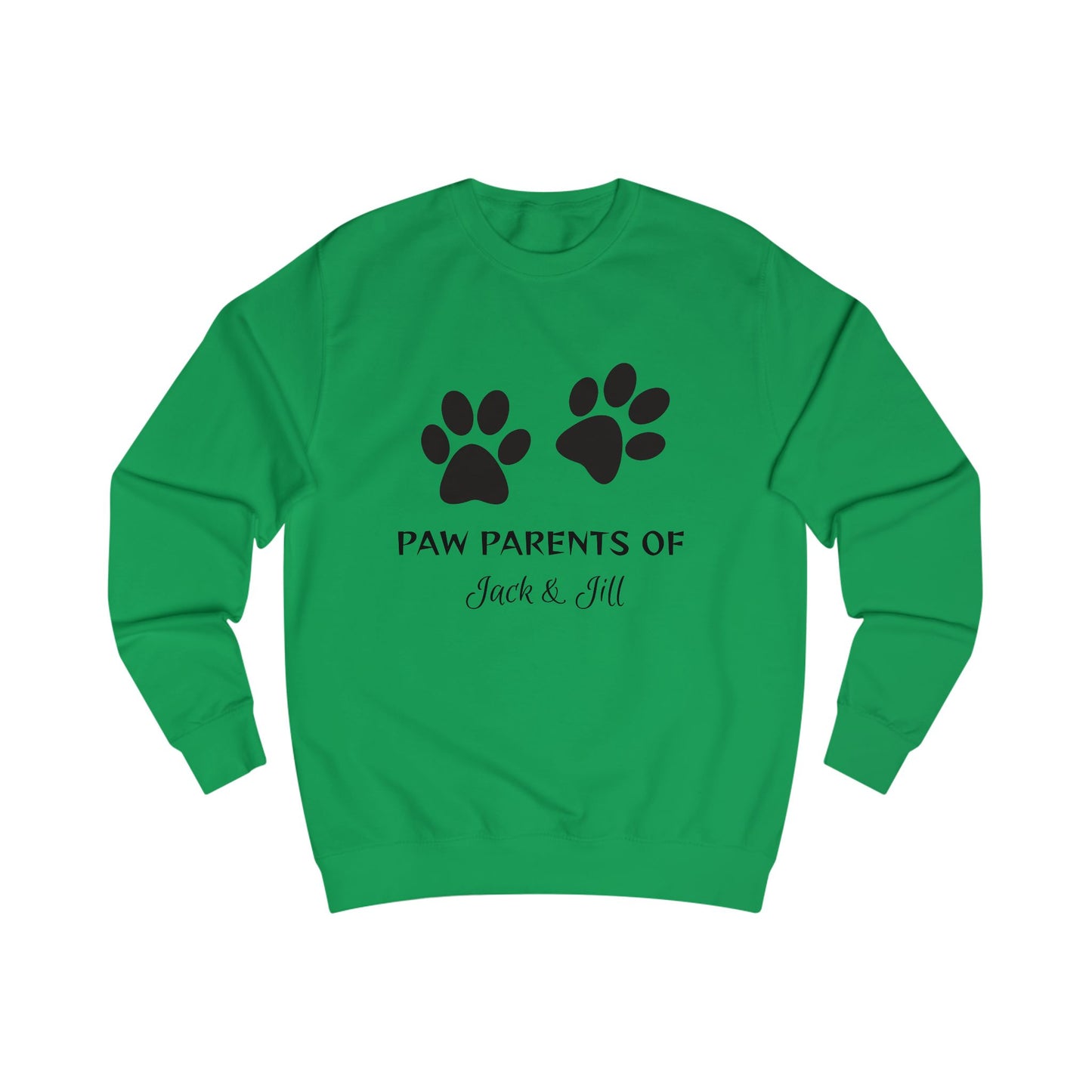 Personalized Pet Parents Unisex Sweatshirt - Variety of Colors with Paw Prints