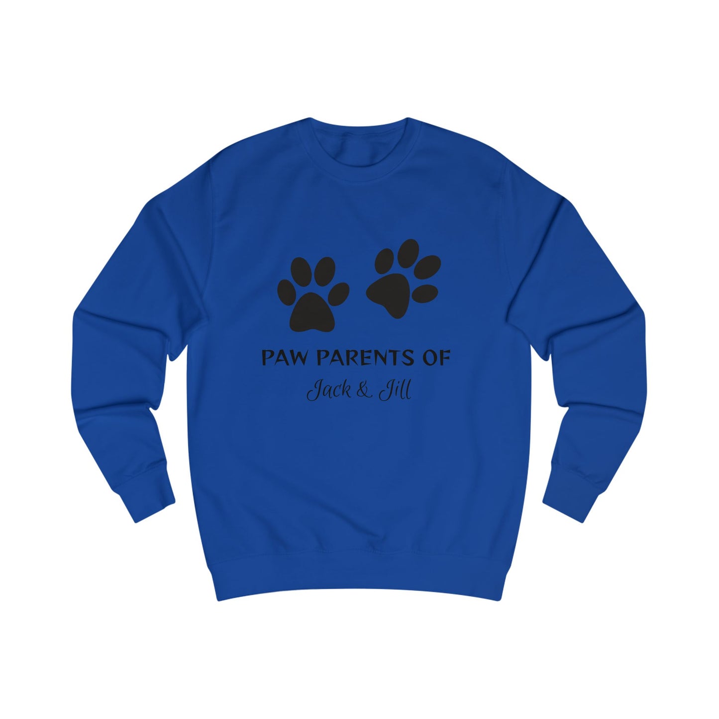 Personalized Pet Parents Unisex Sweatshirt - Variety of Colors with Paw Prints