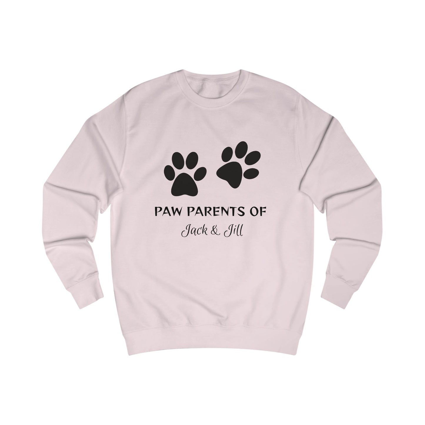 Personalized Pet Parents Unisex Sweatshirt - Variety of Colors with Paw Prints