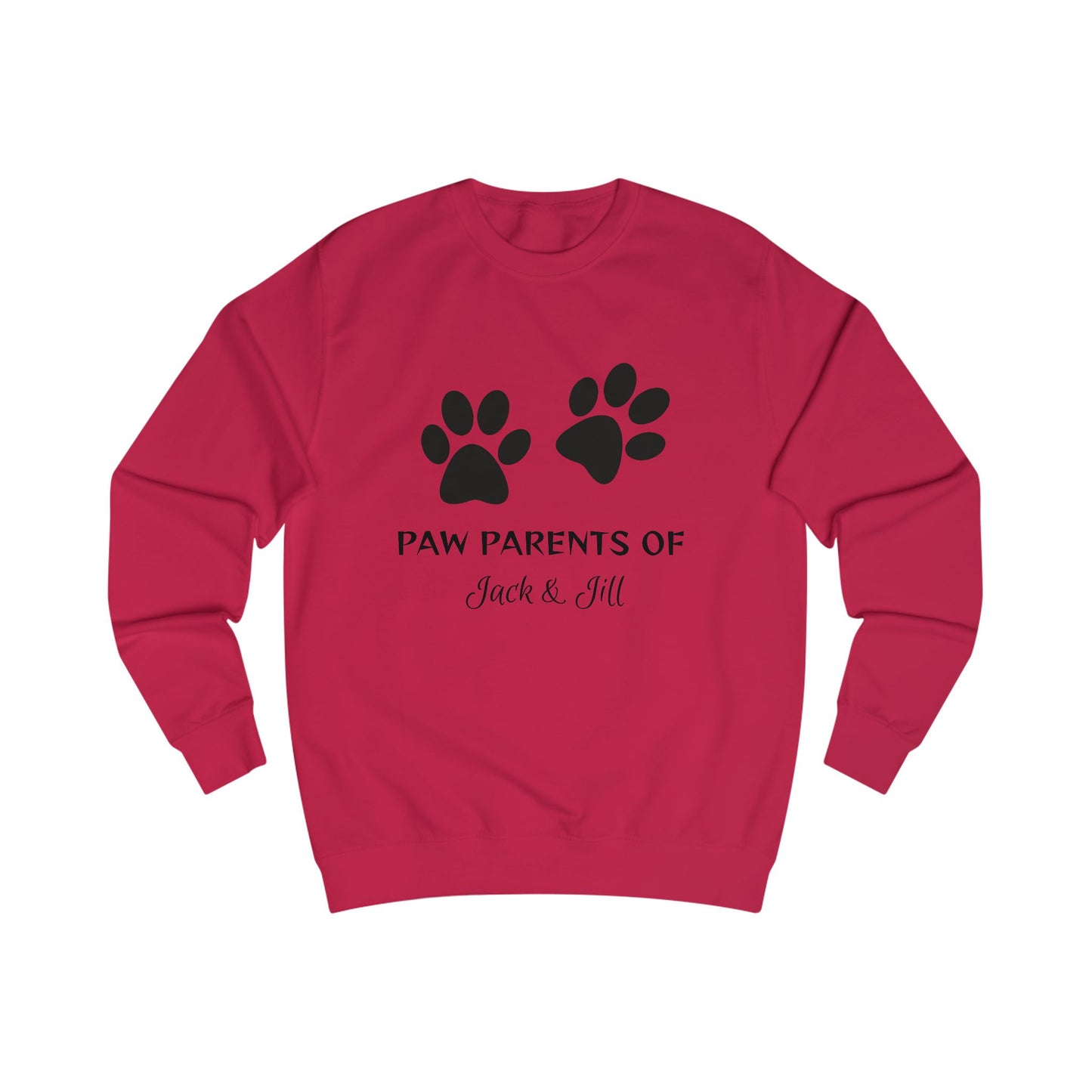 Personalized Pet Parents Unisex Sweatshirt - Variety of Colors with Paw Prints