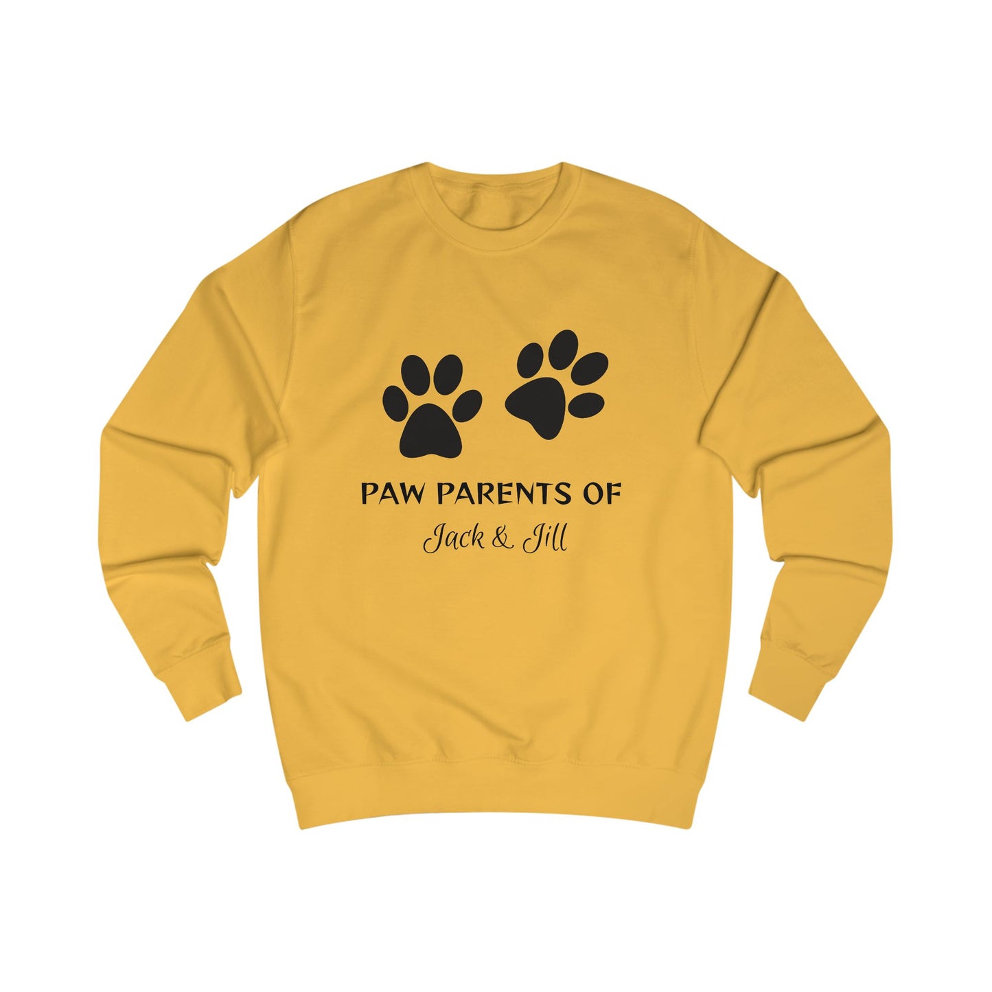 Personalized Pet Parents Unisex Sweatshirt - Variety of Colors with Paw Prints