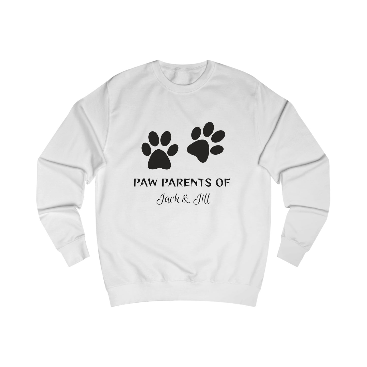 Personalized Pet Parents Unisex Sweatshirt - Variety of Colors with Paw Prints