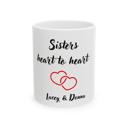 Sisters Ceramic Mug Heart To Heart