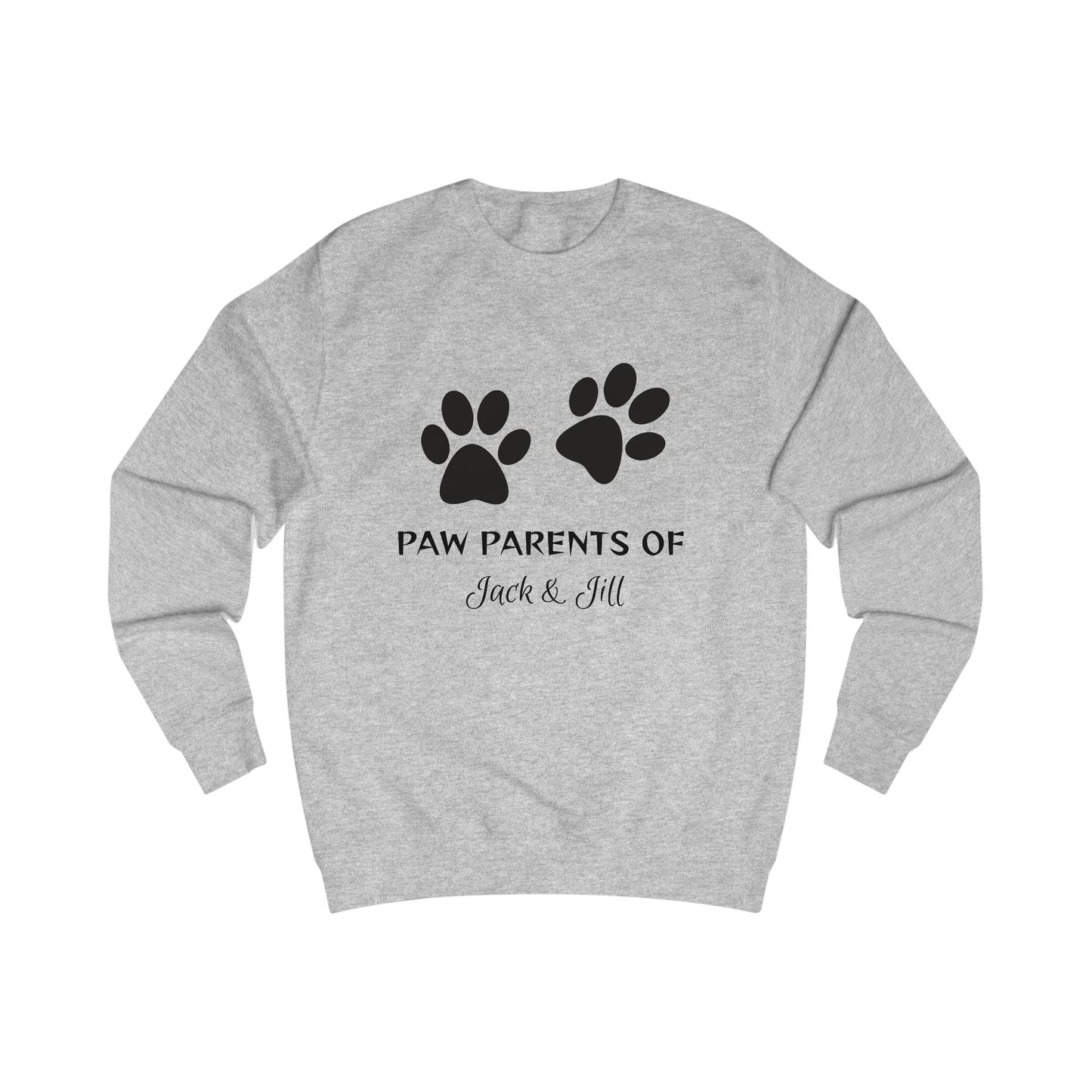 Personalized Pet Parents Unisex Sweatshirt - Variety of Colors with Paw Prints