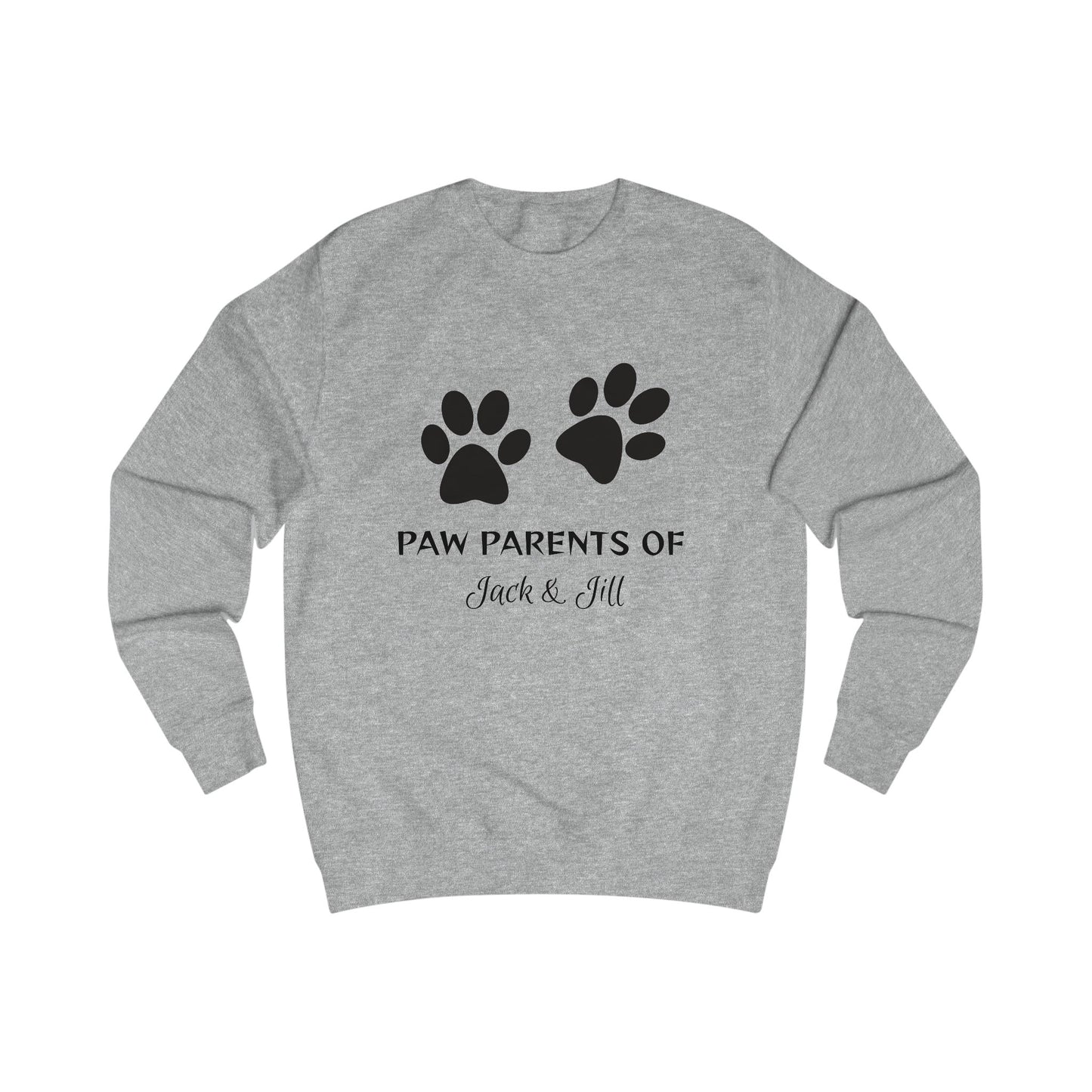 Personalized Pet Parents Unisex Sweatshirt - Variety of Colors with Paw Prints