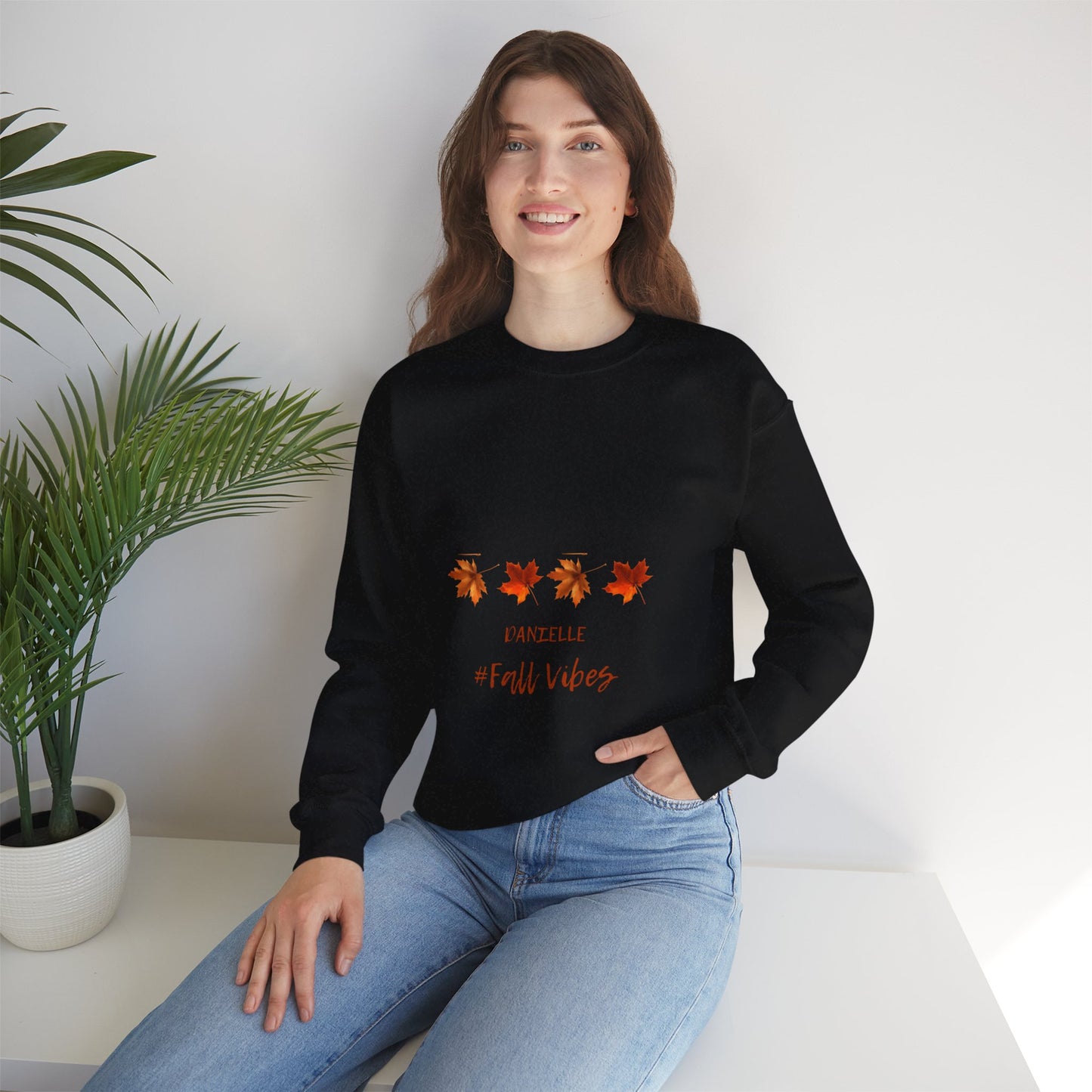 Fall Vibes Personalized Men or Women Crewneck Sweatshirt in many colors