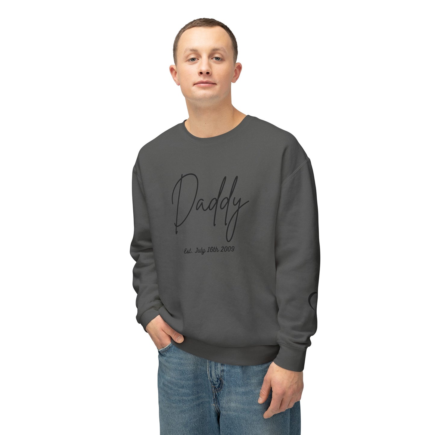 Custom Daddy| Grandpa Sweatshirt, Name On Sleeve With Date Gift