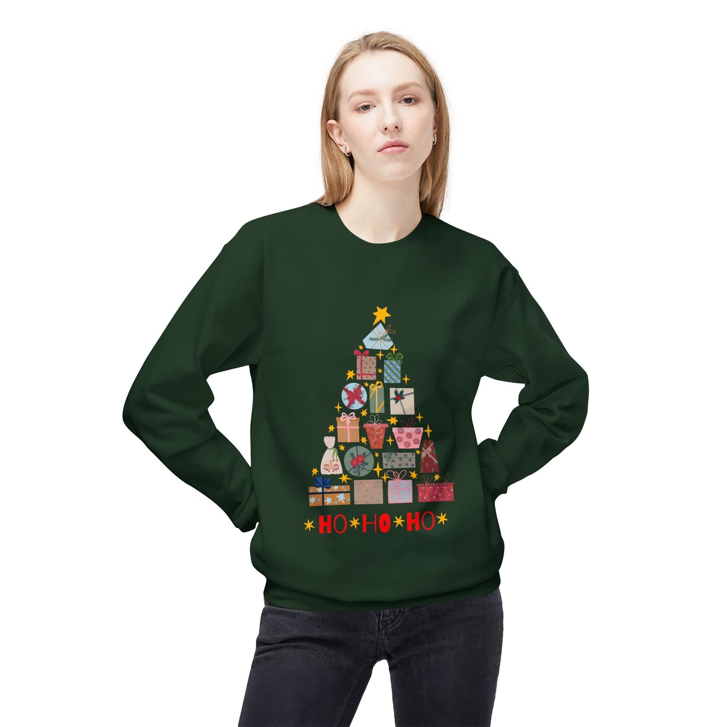 Christmas Tree Ho Ho Ho Sweatshirt Unisex