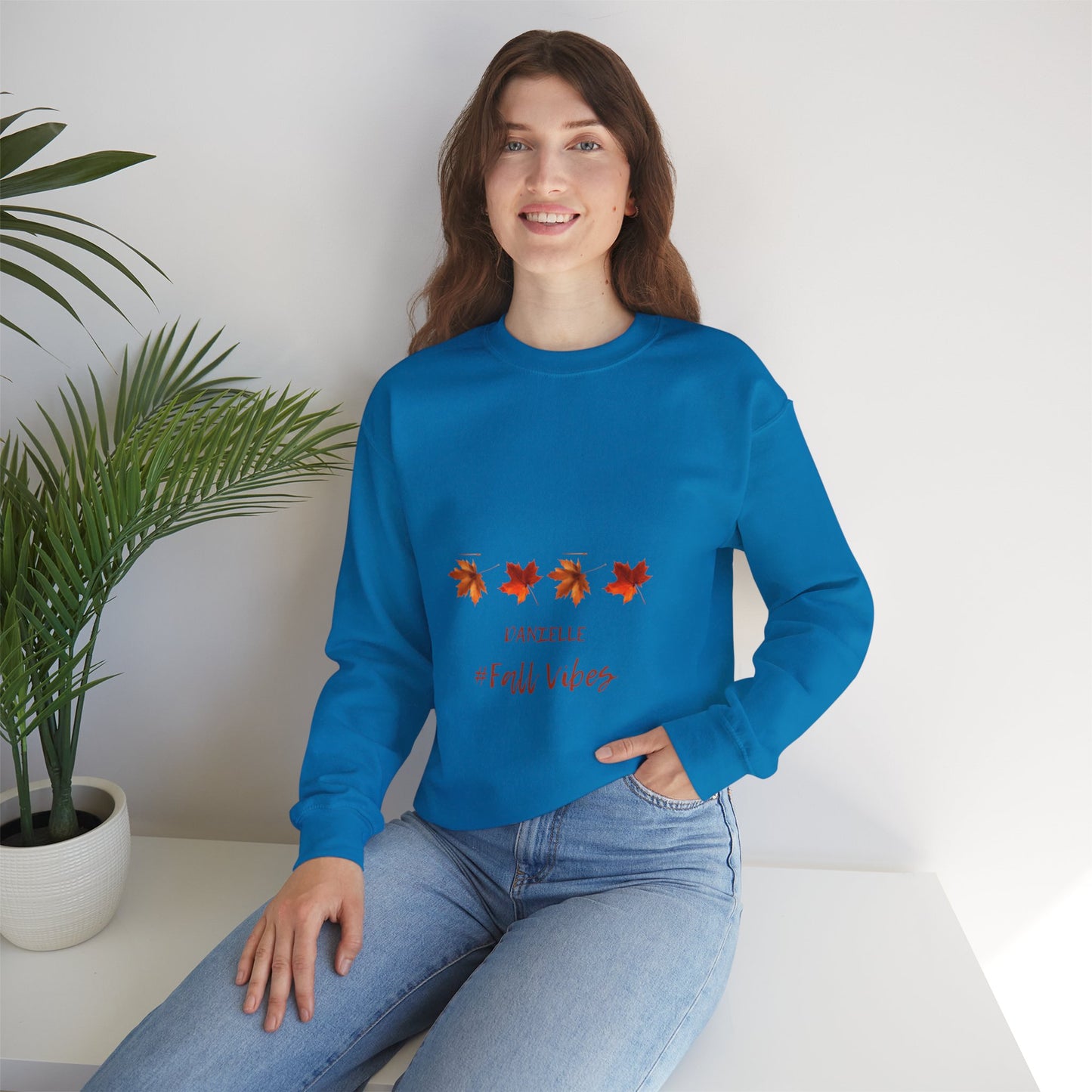 Fall Vibes Personalized Men or Women Crewneck Sweatshirt in many colors