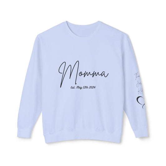 Personalized Sweatshirt Momma With Names, New Momma Outfit, Pregnancy Announcement Clothing, Mothers Day Gifts