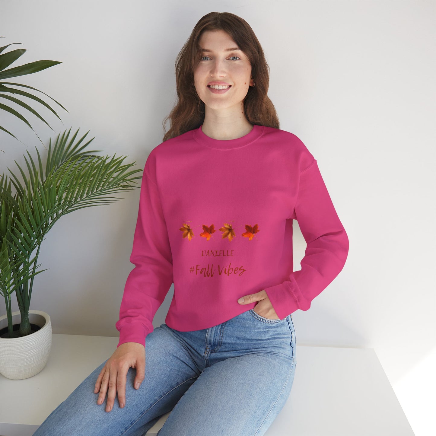 Fall Vibes Personalized Men or Women Crewneck Sweatshirt in many colors