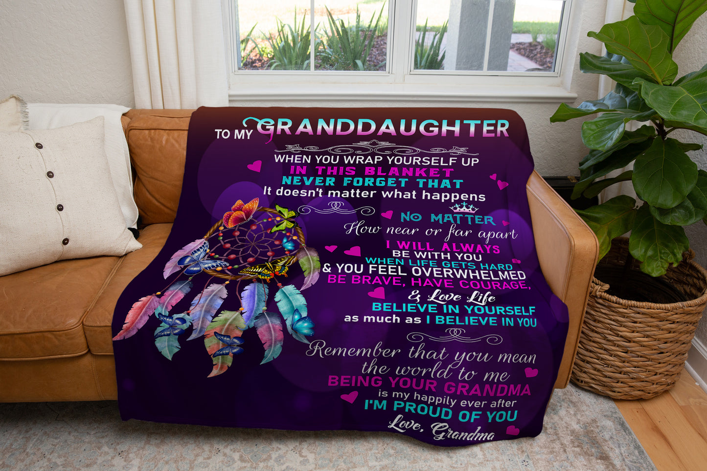 TO MY GRANDAUGHTER Plush Blanket