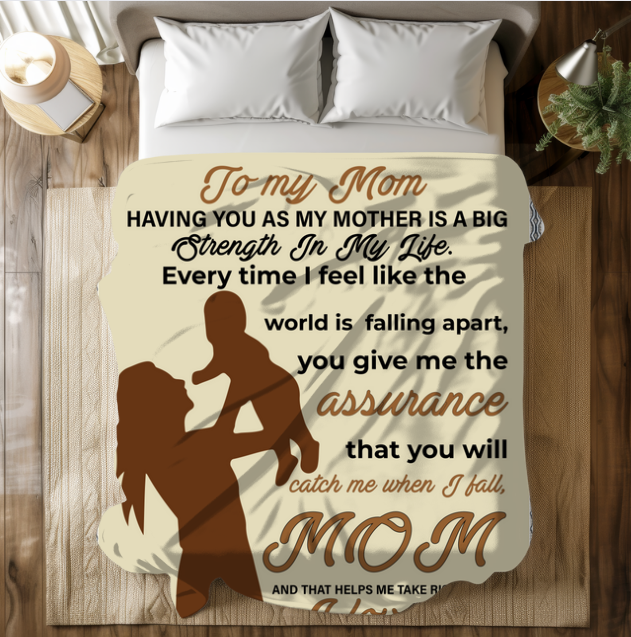 To My Mom | I Love You, You are the Strength in my Life Velveteen Plush Blanket