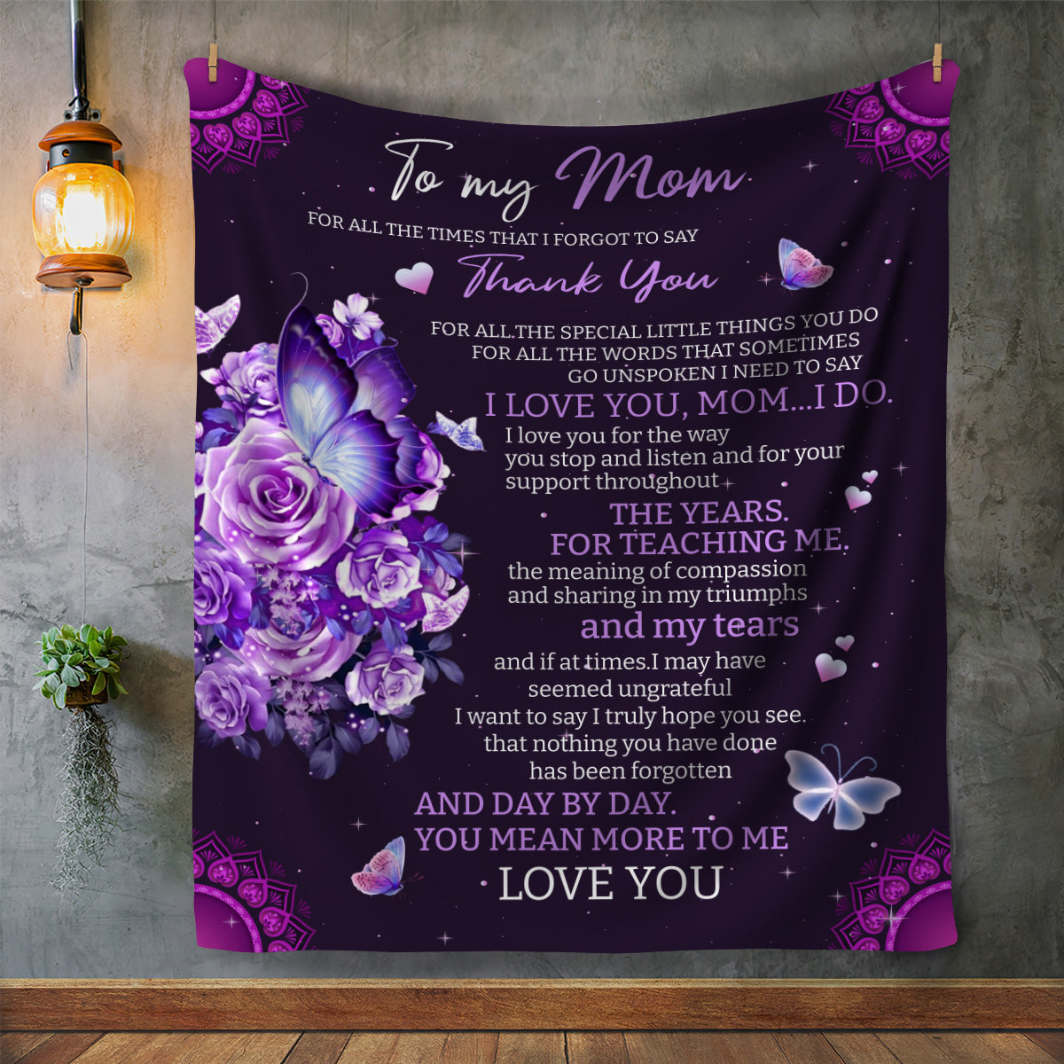 TO MY MOM Plush Fleece Blanket