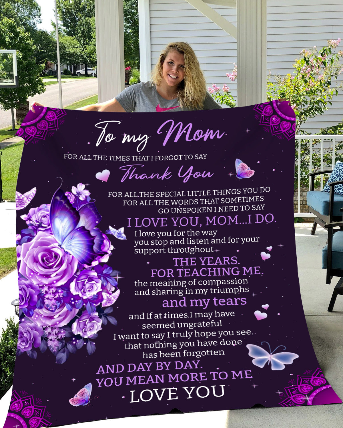 TO MY MOM Plush Fleece Blanket