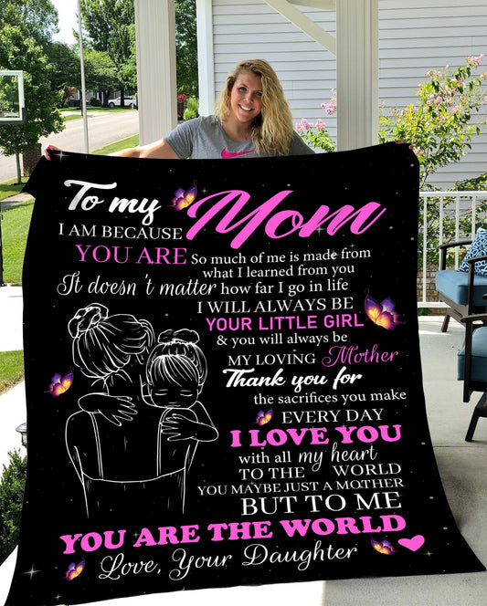 TO MY MOM I LOVE YOU Plush Blanket